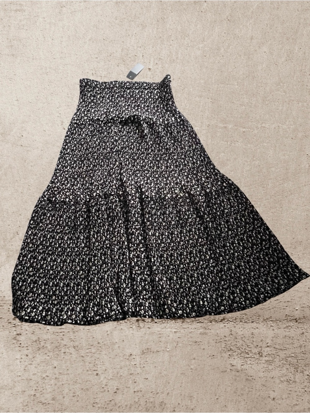 Alice Blue Black, White & Cream Printed Maxi Skirt